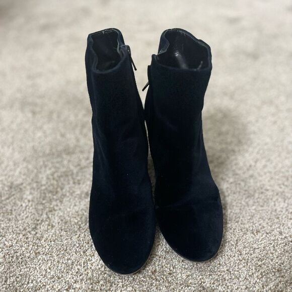 CLUB MONACO Velvet navy blue booties - Picture 5 of 11